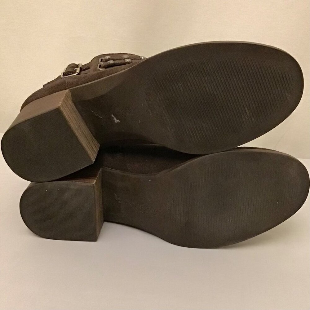 Koolaburra UGG 10 Gordana 1020132 Suede Ankle Boots Brown Booties Chunky Heels - Picture 8 of 12